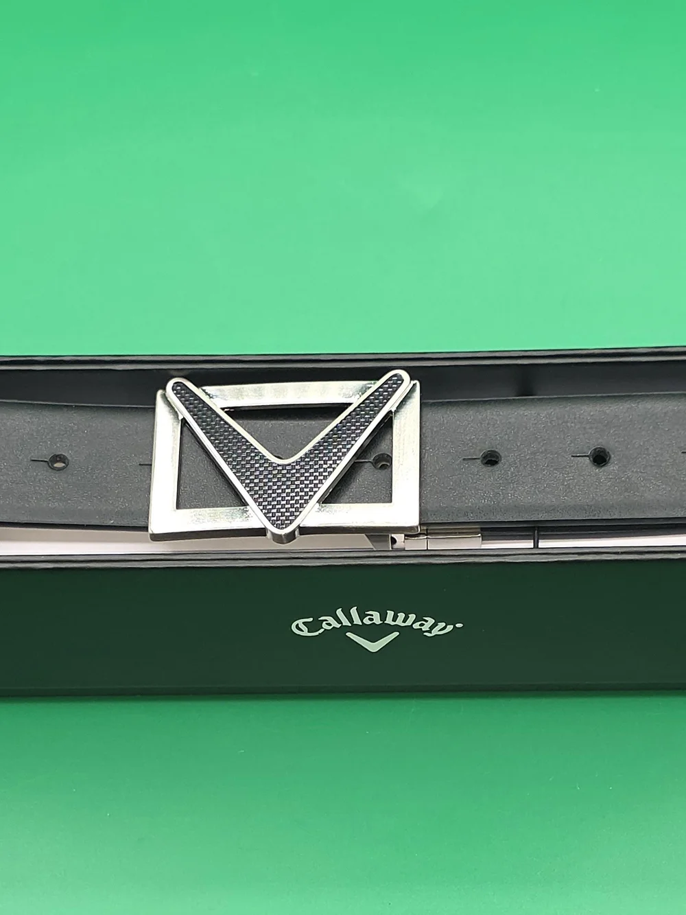 Callaway Men's Black Leather Belt - Size M (34-36) New In Box